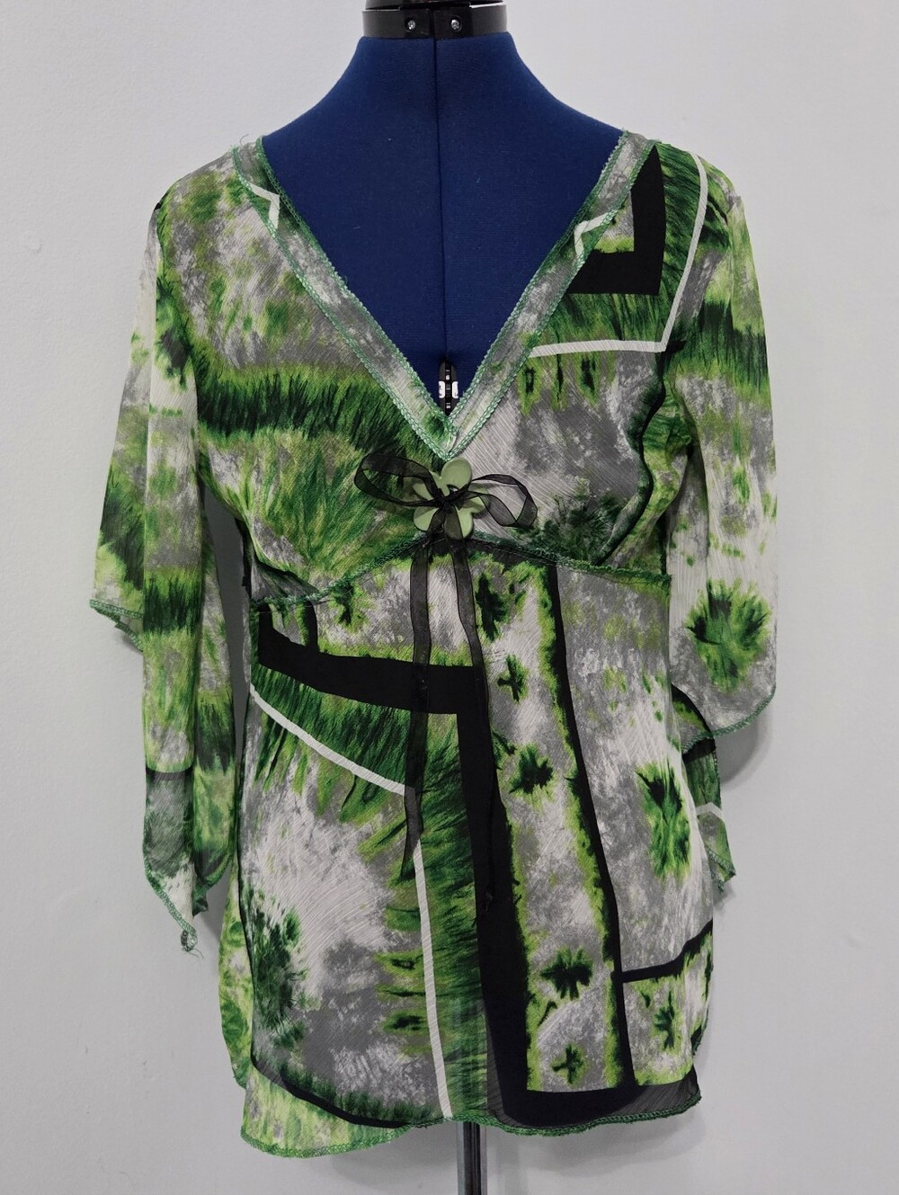Green Tie Dye Chiffon Fairy Shirt